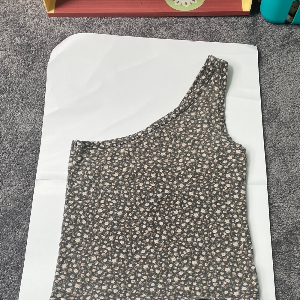 3/$30 American Eagle Outfitters Black and Cream Floral Tank Top